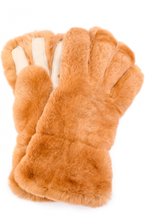 Перчатки из меха кролика с кожаной отделкой Marni