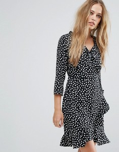 Платье с запахом и оборками Vero Moda - Синий