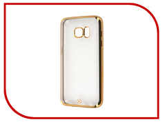 Аксессуар Чехол Samsung Galaxy S7 Celly Laser Transparent-Gold BCLGS7GD