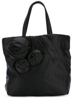 сумка-тоут с цветочной аппликацией Prada Vintage