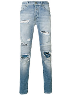 байкерские джинсы с рваными деталями Marcelo Burlon County Of Milan