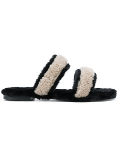 shearling double strap sandals Avec Modération