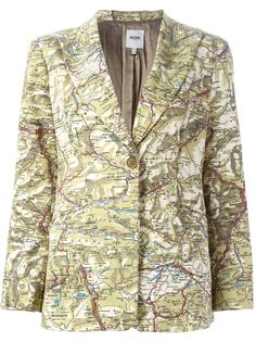 пиджак с принтом дорожной карты Moschino Vintage