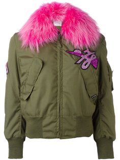 куртка-бомбер с блестящей нашивкой Forte Couture