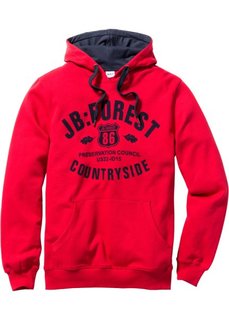 Свитшот Regular Fit с капюшоном (красный) Bonprix