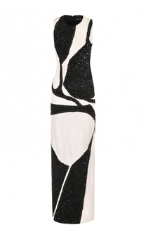 Платье-макси с контрастной вышивкой пайетками Tom Ford