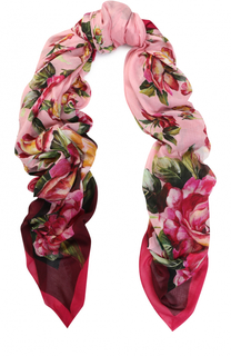 Шарф из смеси вискозы и кашемира с цветочным принтом Dolce &amp; Gabbana