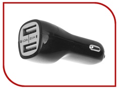 Аксессуар Разветвитель прикуривателя на 2 USB Intego C-22 Black