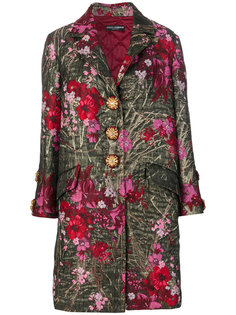 однобортное пальто с цветочным узором Dolce & Gabbana