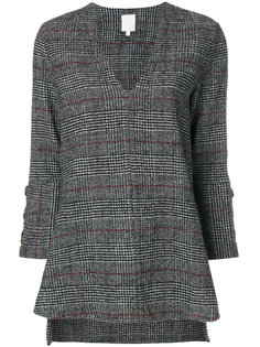 топ с V-образным вырезом в клетку Xacus