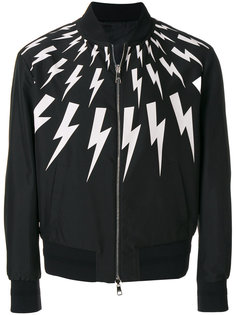 куртка-бомбер с принтом вспышек молнии Neil Barrett