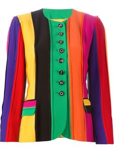 полосатый пиджак с рукавами три четверти Moschino Vintage