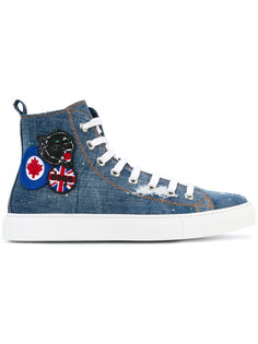 джинсовые хайтопы с нашивками Dsquared2