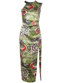 one shoulder print dress Nicole Miller