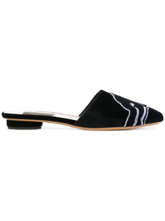 Valentino Garavani panther cloque mules Valentino
