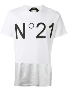 футболка с логотипом и панелью металлик Nº21