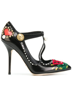 rose embellished and studded pumps  Dolce & Gabbana