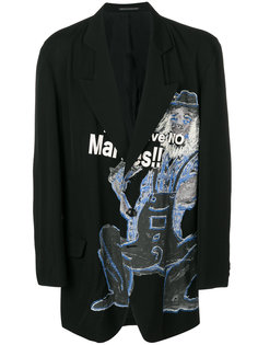 пиджак с принтом и вышивкой Yohji Yamamoto