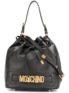 drawstring logo shoulder bag Moschino