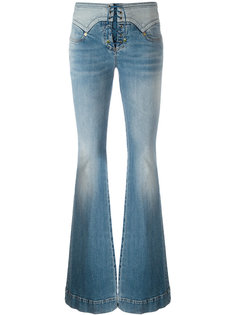 расклешенные джинсы со шнуровкой Roberto Cavalli