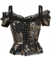 Приталенный топ с открытыми плечами и баской Dolce &amp; Gabbana