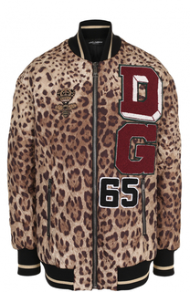 Удлиненный бомбер с леопардовым принтом Dolce &amp; Gabbana