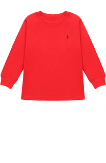 Хлопковый лонгслив с логотипом бренда Polo Ralph Lauren