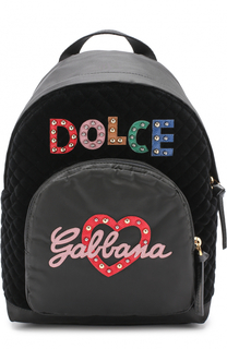 Текстильный рюкзак с аппликациями и заклепками Dolce &amp; Gabbana