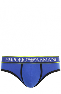 Хлопковые брифы с широкой резинкой Emporio Armani