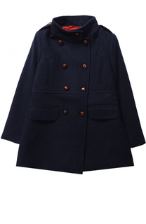 Двубортное пальто из шерсти с воротником-стойкой Oscar de la Renta