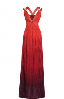 Приталенное платье-макси с плиссированной юбкой Roberto Cavalli