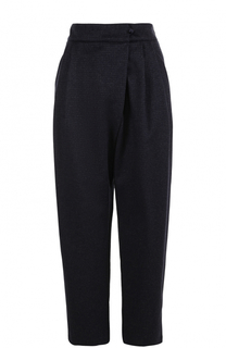 Шерстяные укороченные брюки с защипами Armani Collezioni