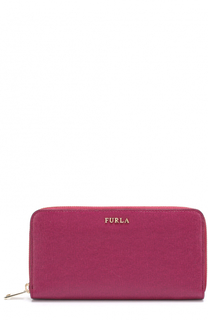 Кожаный кошелек на молнии с логотипом бренда Furla