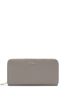 Кожаный кошелек на молнии с логотипом бренда Furla