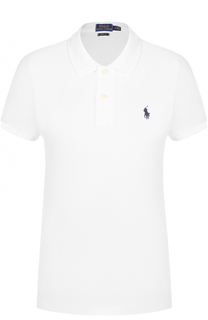 Хлопковое поло с вышитым логотипом бренда Polo Ralph Lauren