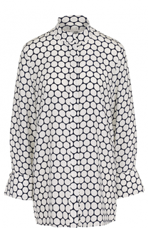 Шелковая блуза с принтом и воротником-стойкой Diane Von Furstenberg