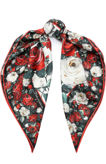 Шелковый платок с цветочным принтом Dolce &amp; Gabbana