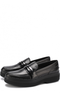 Кожаные пенни-лоферы на массивной подошве Tod’s