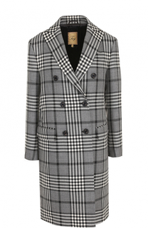 Двубортное шерстяное пальто в клетку Fay