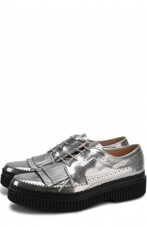 Броги из металлизированной кожи с бахромой Tod’s