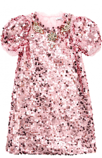 Мини-платье с пайетками и кристаллами Dolce &amp; Gabbana
