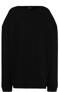 Хлопковый пуловер с полупрозрачной вставкой на спинке Ann Demeulemeester