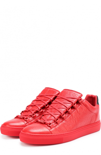 Кожаные кеды на шнуровке Balenciaga