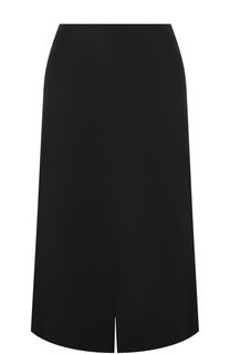 Шерстяная юбка-миди с разрезом Lanvin