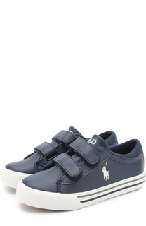 Кеды с застежками велькро и логотипом бренда Polo Ralph Lauren