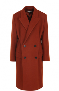 Двубортное шерстяное пальто прямого кроя Dries Van Noten