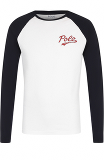 Хлопковый лонгслив с логотипом бренда Polo Ralph Lauren