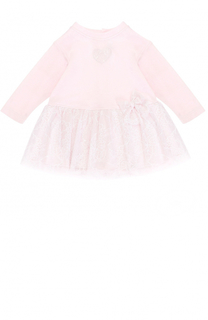 Хлопковое платье с кружевной отделкой и бантом Aletta