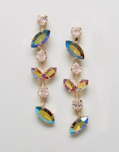 Серьги-подвески с кристаллами Swarovski от Krystal London - Серебряный