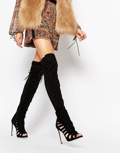 Ботфорты с открытым носом ASOS KEEP IT REAL - Черный